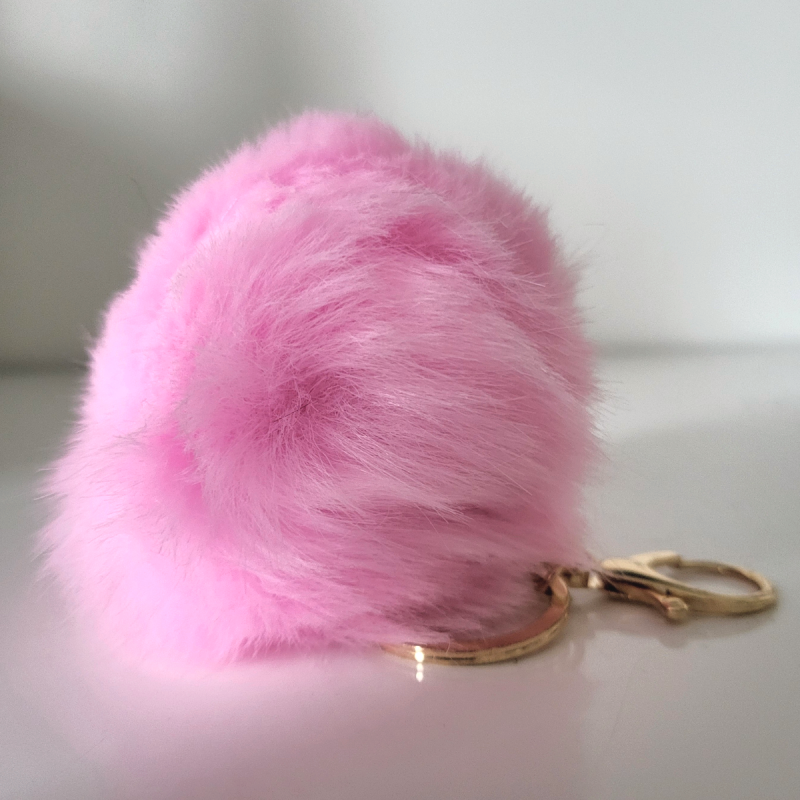 Porte-clé pompon pink